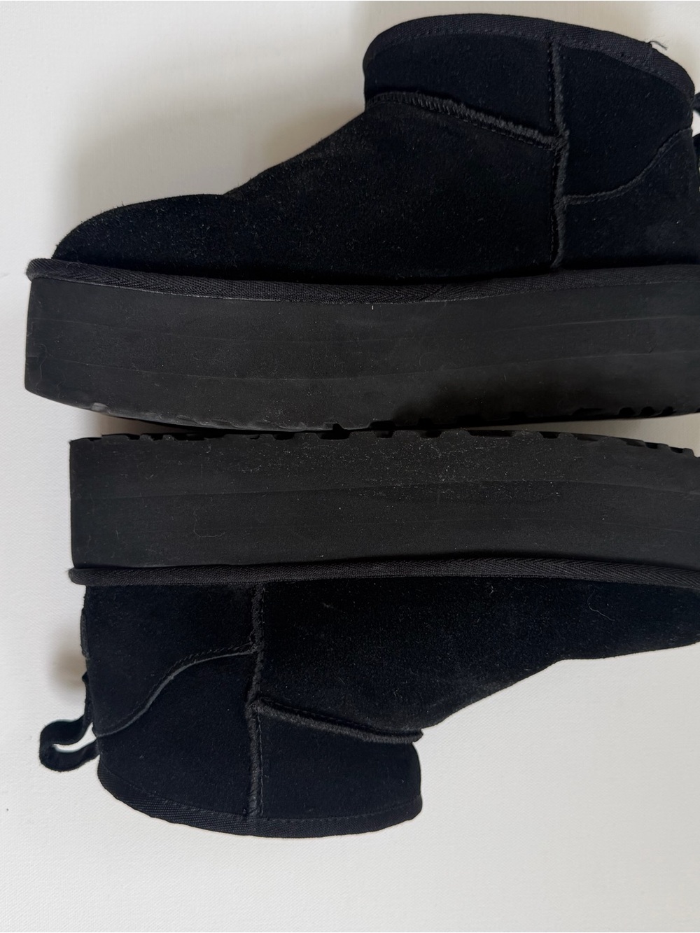 UGG Black Suede Platform Ankle Booties